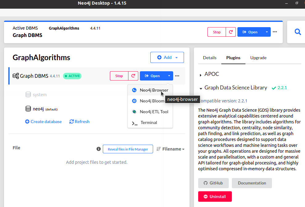 start neo4j database 